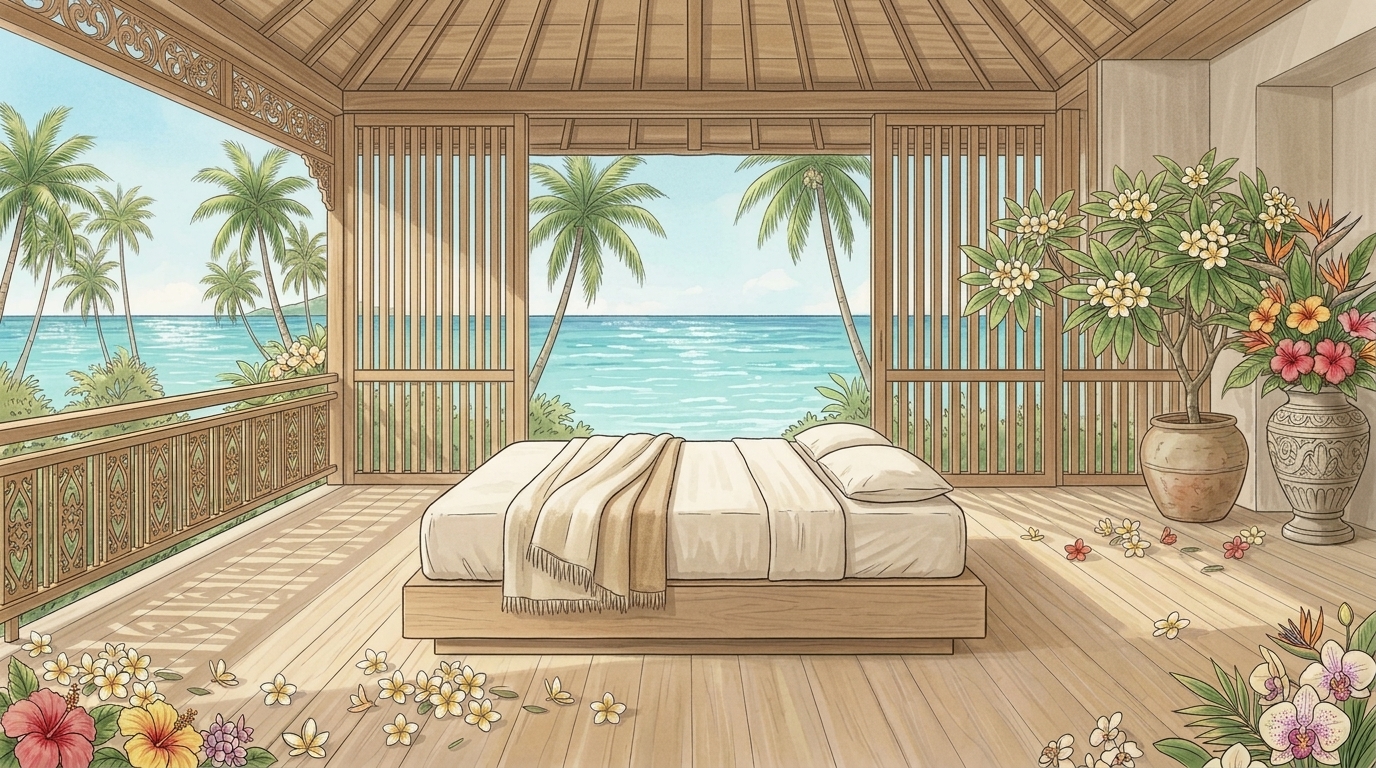 Balinese Sanctuary: Natural Wool & Hydrated Silica Flame Barrier